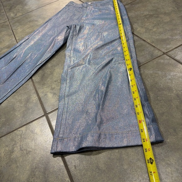 Habitual Girls Sz 14 Wide Leg High Rise Metallic Jeans Like New Comfy Stylist - Picture 7 of 10